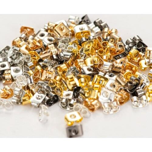 100/200/500pcs/lot 5mm Stainless Steel Earring Back Plug Earring Base Ear Studs Back Earring Stopper For DIY Jewelry Making