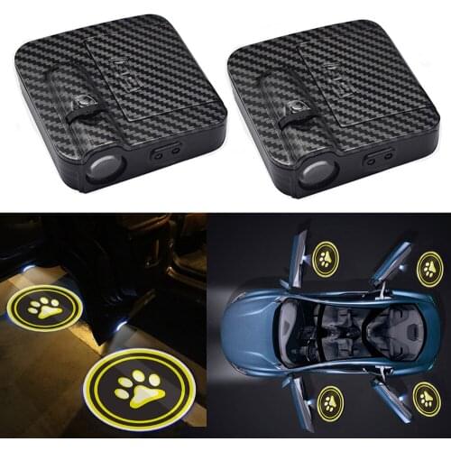 2Pcs Car Door Emblem Welcome Laser Light Universal Wireless Logo Projector Lights Atmosphere Auto Light DC 5V Decorative Lamp