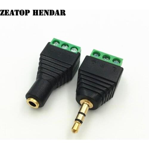 20Pcs 3.5 mm 2 3 4 Pole Stereo Male / Female to AV Screw Video Balun Terminal 3.5mm Jack 2/3/4 Pin Male Block Plug Connector