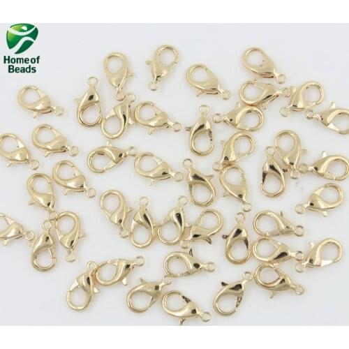 2020 15pcs Lobster Clasps 12x7mm KC Gold Lobster Clasps Hooks for Necklace Jewelry Findings DIY JF1022