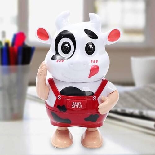 2021 Electric Lighting Musical Dancing Cute Cow Children Toy for Birthday New Year Party Decorations kids Gift Home Decor