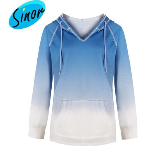 2021 Womens home clothing casual wear tie dye gradient long-sleeved hooded top 1250 banquet dress