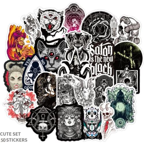 50Pcs Gothic Terror Skull Series Stickers For Guitar Skateboard Motorcycle Luggage Refrigerator Toy Graffiti Stickers