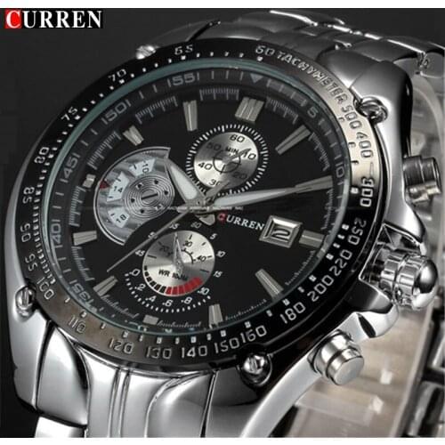 Original masculino Hot CURREN Brand Full Steel Sport Watch Men Luxury Brand Quartz Military Sport Watches Mens Wristwatch