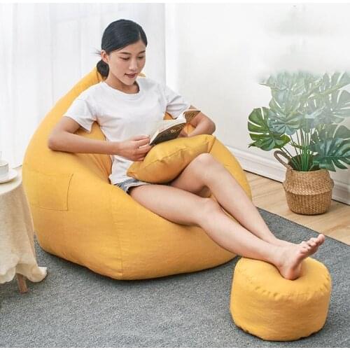 Bean Bag Chair Cove 100% Cotton (No Filler) Lazy Sofa Cover For Kids Adults