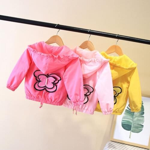 2021 Spring Summer Autumn Girls Fashion Sweet Butterfly Thin Jacket Baby Kids Children Coat Outerwear