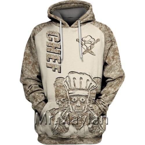 Hipster Chef 3D Printed Hoodies Men vintage Streetwear Jacket Retro Pullovers Sweatshirts Outwear New Gothic Tops Men Clothes