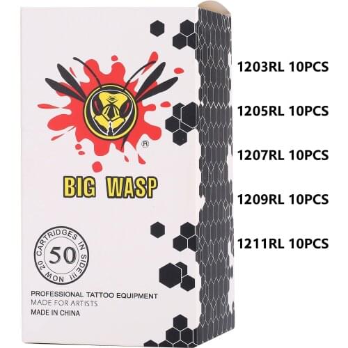 BIGWASP Hot Sale 50pcs/box Tattoo Cartridge Needle Matte Transparent Round Liner 1203RL 1205RL 1207RL 1209RL 1211RL