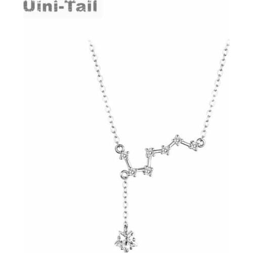 Uini-Tail hot new 925 sterling silver Big Dipper micro-inlaid necklace fashion trend sweet and dynamic high-quality jewelry