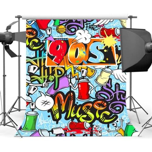 Mehofoto 90s Graffiti Backdrop for Birthday Theme Party Background for Photography Photo Studio Props MW-242