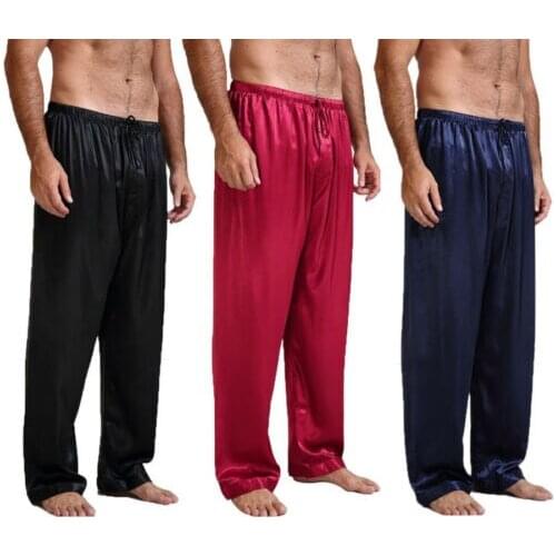 Men’s Satin Silk Sleepwear Underwear Boxers Shorts Nightwear Pyjamas Casual