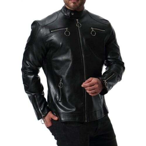 Mens leather jacket slim motorcycle leather coat men jackets clothes personalized jaqueta de couro stage street fashion autumn