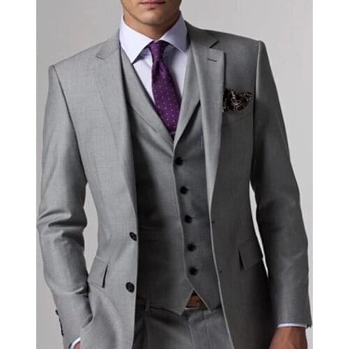 Black Business Mens Suits With Notched Lapel 3 Piece Formal Iuxurious Wedding Groomsmen Tuxedo For Prom Male Fashion Men Suits