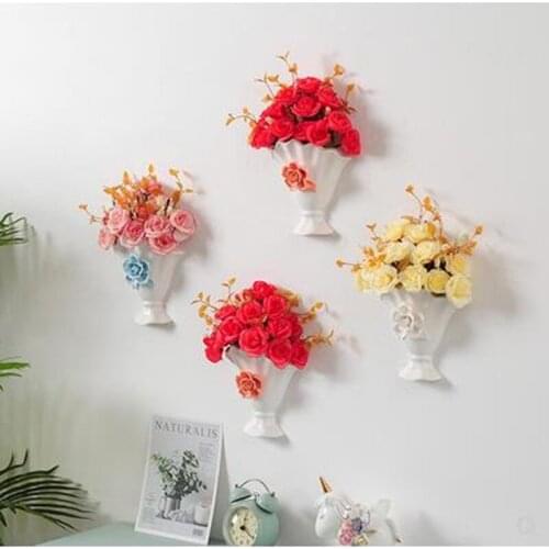 European-style wall-mounted art vases, home office dining room wall decoration crafts, decorative gifts