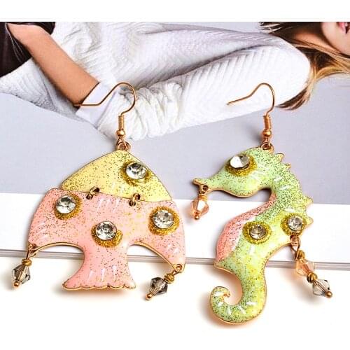 New Arrival Fish Metal earrings Statement Fashion Long Drop Earrings High-quality Jewelry Accessories For Women Wholesale