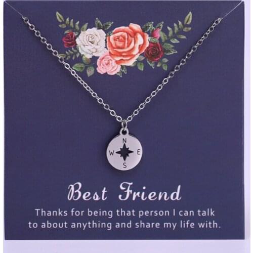 Best Friends Compass Pendant Necklaces Infinity Women Men Unisex Trendy Fashion Jewelry Christmas Gift Drop Shipping