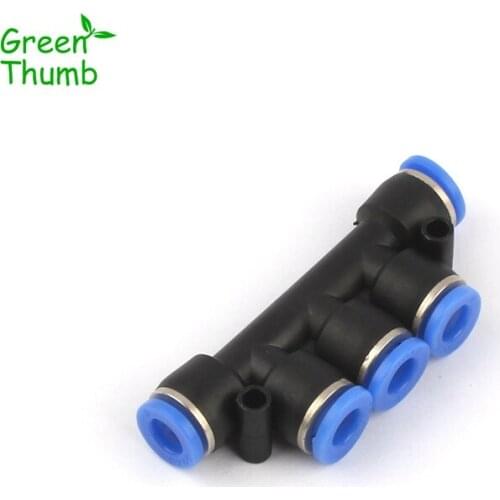30pcs Inner Diameter 6mm/8mm Plastic Pneumatic Fitting Garden Water Pipe Five-Way Connector