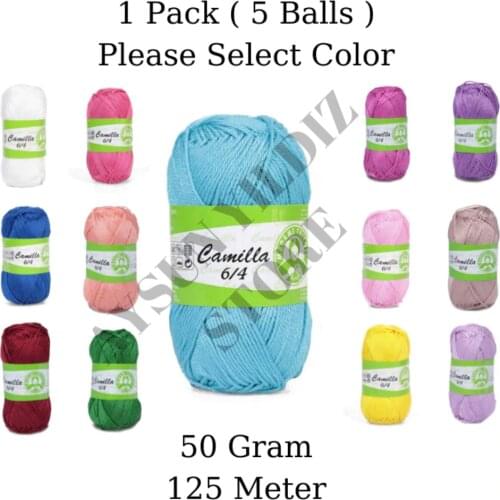 1 Pack ( 5 Balls ) Madame Tricote ( Oren Bayan ) Camilla Hand Knitting Yarn Paris %100 Natural Cotton Crochet Tool Kit Thread