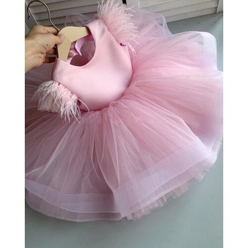 Pink Baby Girl Dresses Princess Gown Summer Infant Birthday Dress Christmas Party Gown Girl Clothes
