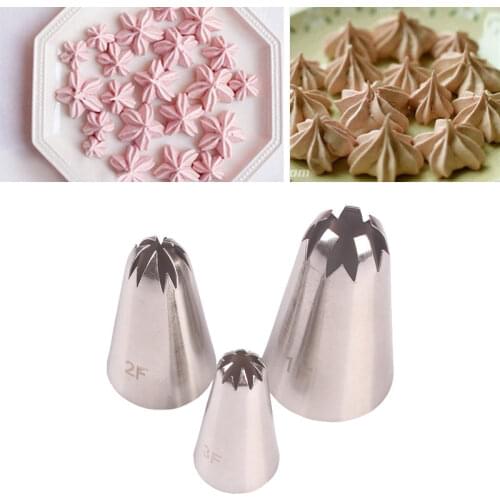 Sakura Decorating Mouth 3-Piece Set 3PCs 1F 2F 3F Stainless Steel Welding Cake Cream Decorative Baking Tools