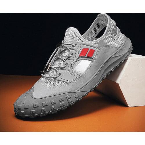 Mesh Shoes Men Summer New Style Soft-soled Breathable Sports Shoes Hollow Mens Breathable Work Shoes Men Sneakers Casual