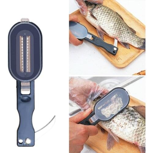 Fish Skin Brush Fast Remove Fish Scale Scraper Planer Tool Fish Scaler Fishing Knife Cleaning Tools Kitchen Cooking Accessorie