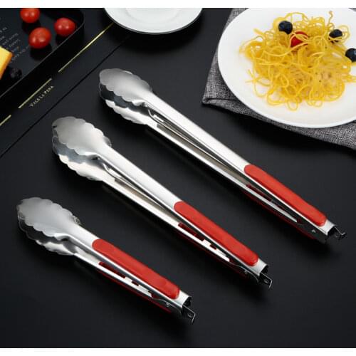 Stainless Steel BBQ Grilling Tong Salad Bread Serving Tong Non-Stick Kitchen Barbecue Grilling Cooking Tong Kitchen Accessories