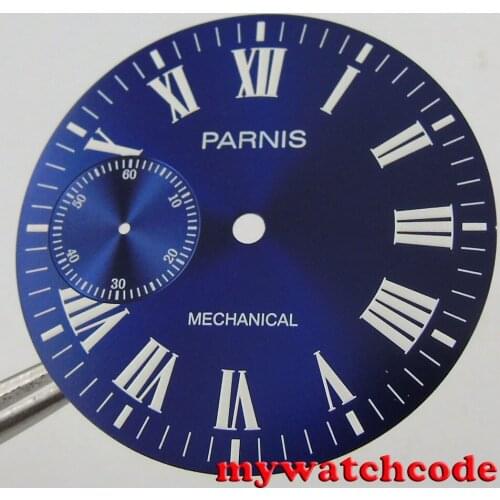 38.9mm blue dial fit 6497 seagull movement Watch Case Luminous marks D104