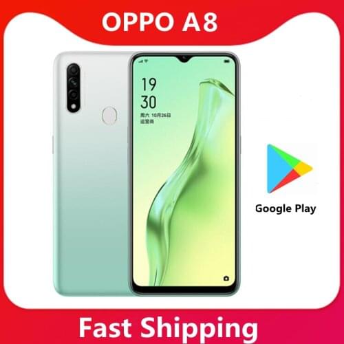 Original Oppo A8 Smart Phone Octa Core 2.3GHz MTK6765 6.5inch LCD 1600x720P 12MP Camera 4230mAh Cell Phone