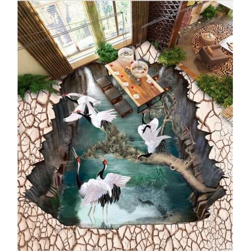 Modern sticker 3D floor 3D floor Tree Photo wallpaper PVC Wall paper self-adhesive Floor mural