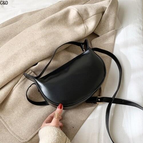 Womens PU Banana Bag shoulder bag Solid Color Messenger bag Chest Bags Female High Quality Belt Bag Waist Pack Pouch Pocket