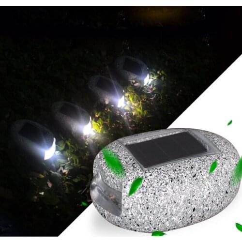 Outdoor Solar Garden Lights Waterproof In-Ground Light Solar Lamp Lighting for Pathway Yard Deck White LED Stone Decoration Path