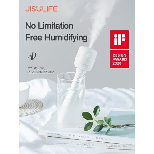 JISULIFE Air Humidifier Diffuser Wireless Air Humidifier 2200mAh Mist Maker Ultrasonic Moisturizing Diffuser for Car Office