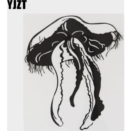 YJZT 14.3CM×16.6CM Amusing Marine Organism Freshwater Jellyfish Vinyl Car Sticker Decal 18A-0119