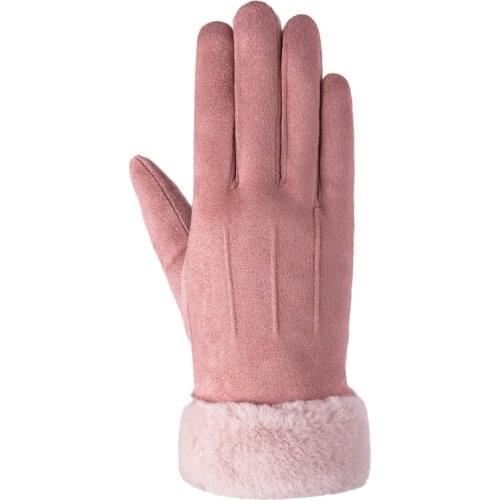 Winter Thermal Gloves Women WindProof Warm Cashmere Mittens Plush Wrist Women Touch Screen Driving Gloves Defense Cold Mittens