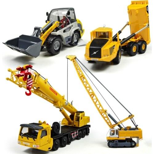 1:87 alloy toy engineering vehicle model Gift Box For Childrens Gifts Extension arm Sling Unloading truck crane forklift set