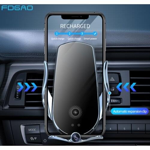 15W Fast Charging Wireless Car Charger Mount Qi Magnetic USB Infrared Induction Holder For iPhone 12 11 XS XR 8 Samsung S21 S20