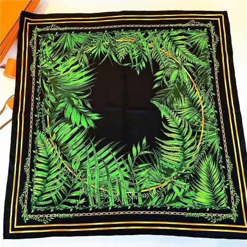 2021 Plant Stripes Kerchief Small Square Silk Scarf Women Versatile Neckerchief Work Business Decoration Luxury Scarves