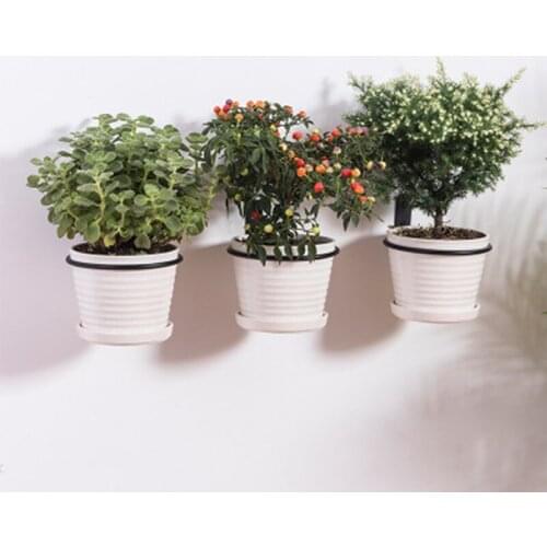 3pcs Garden Flower Pot Trays Wall Mounted Folding Metal Pot Ring Holder Flower Planter Tray Stand Potted Plants Balcony