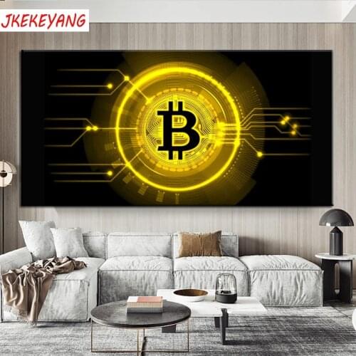 5D DIY Diamond Painting Bitcoin Home Decor Embroidery Mosaic Picture Handcraft Kit Large Size j3142