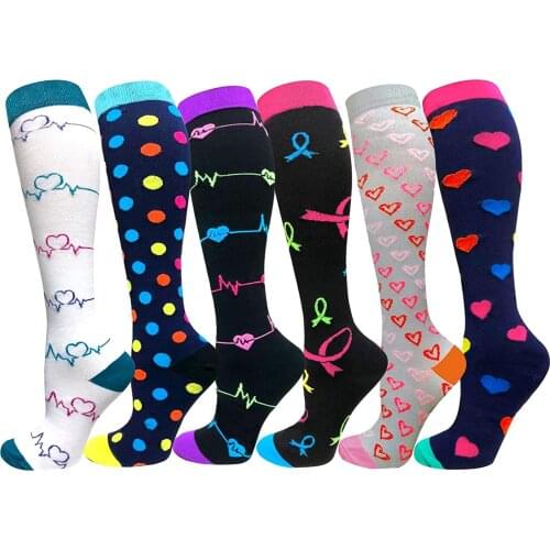 6 Pairs Running Compression Socks Stockings 30Mmhg Men Women Sports Socks Marathon Cycling Football Varicose Veins Drop Shipping