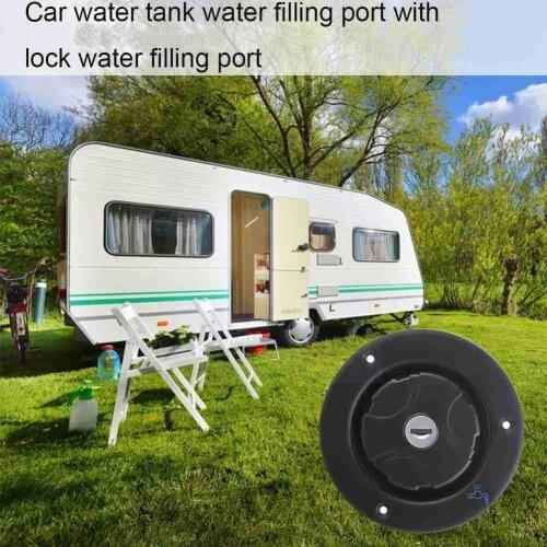RV Accessories Gravity Fresh Water Fill Hatch Inlet Trailer Caravan Lockable Accessories Boat with Filter Camper For RV Key T9N2