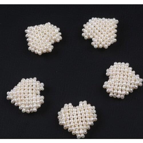 White Natural Freshwater Pearl Braided Heart Shape Cute Handmade Woven Accessory