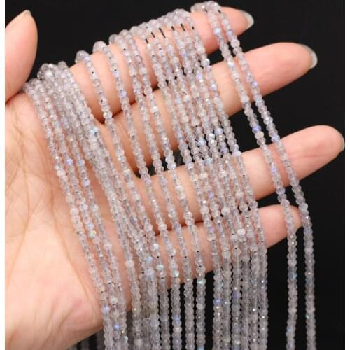 Natural Stone Beads 3x2mm Flash Labradorite Section Loose Beads for Jewelry Making DIY Necklace Bracelet Accessories