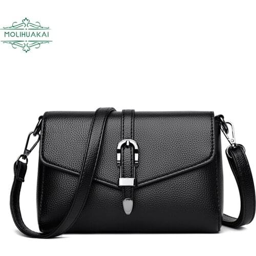 Ladies High Quality PU Leather Handbag Fashion Flip Designer Shoulder Bag Casual Crossbody Wallet Hot Sale 2021 New Sac A Main