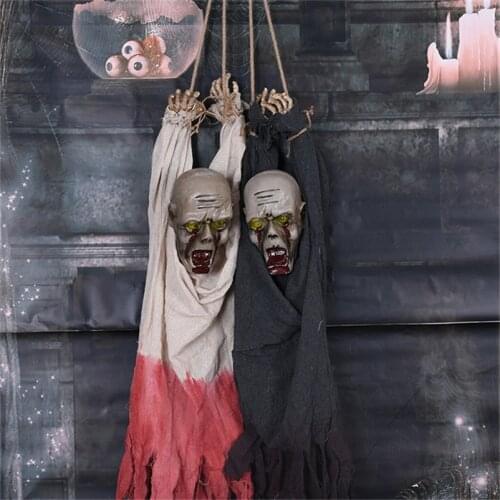 Halloween Decor Hanging Horror Props Devil Electric Ghost Doll Scary Eyes Glowing Creepy Prop Halloween Decoration Supplies Toy
