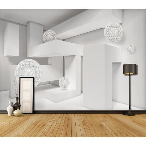 Decorative wallpaper 3d geometric spherical building space background wall painting