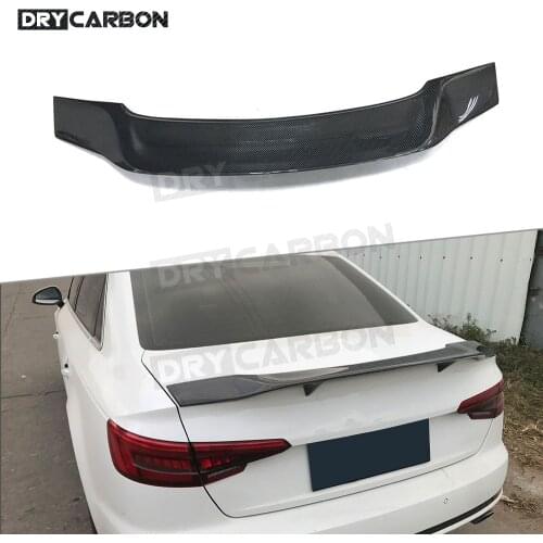 Duckbill Rear Trunk Wing Spoiler for Audi A4 B9 S4 Sedan 4 Door 2017-2019 R Style Boot Duck Spoiler Carbon Fiber / FRP