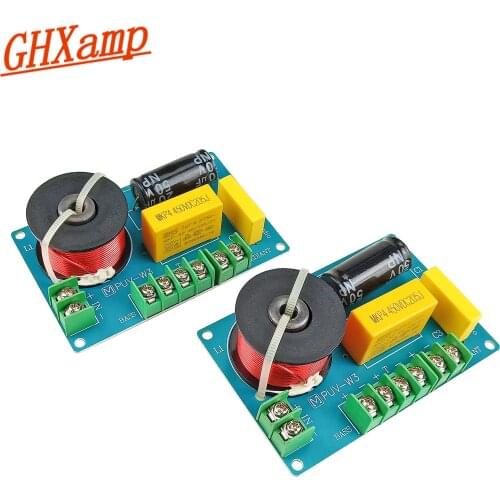 GHXAMP 200W Hifi 3 Way Speaker Crossover Treble Mid Bass Frequency Divider 45-25KHz For 4-8ohm Bookself Theatre Audio DIY 2PCS