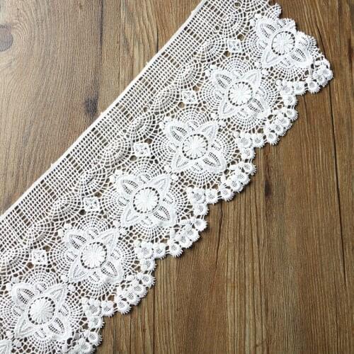 Hot sale 17cm flower double high soluble lace embroidery lace DIY manual material High-quality